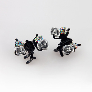 BUTTERFLY ROSE CLAWCLIP PIN SET SILVER