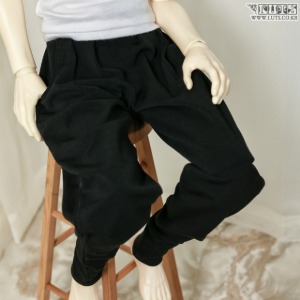 SDF65 Simple Black Baggy Pants