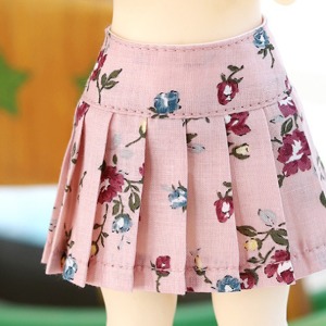[Pre-order] [USD] Flower pleated skirt - Pink