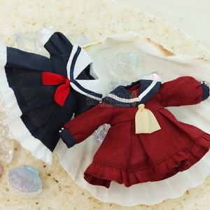 OBITSU 11 Sailor Dress Navy White Ribbon