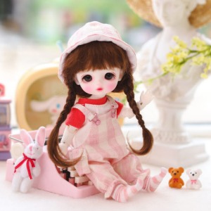 [Pre-order] [Child16] 16cm Pastel Check Overall - Pink