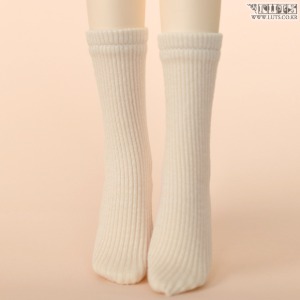 KDF color rib socks cream