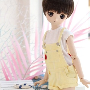 Pre-order MSD &amp; MDD Pastel Cotton Short Overalls Yellow