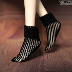 KDF Roll-Up Ankle Socks Black