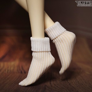 KDF Roll-Up Ankle Socks white